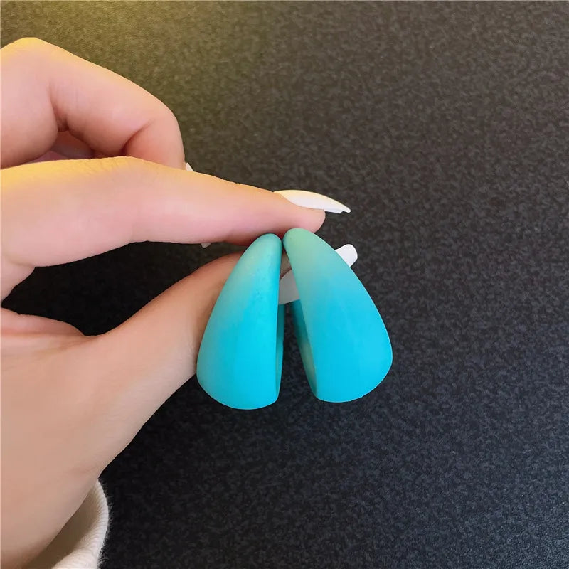 Fashion Geometric Arylic Alloy Spray Paint Ear Clips Earrings