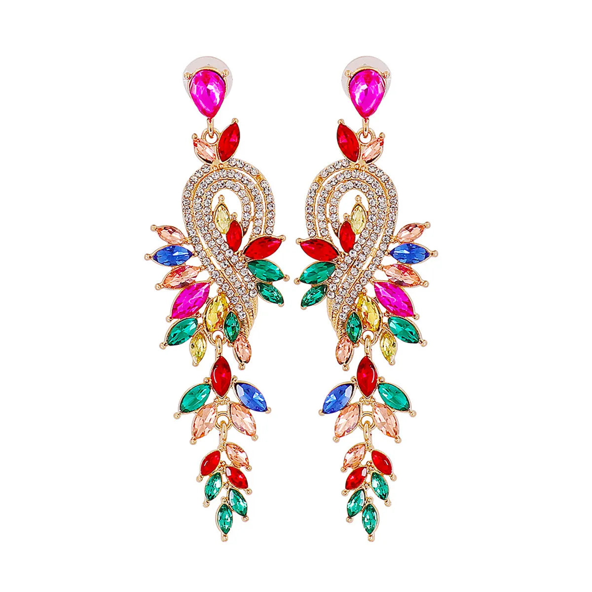 Fashion Geometric Arylic Rhinestones Women'S Earrings 1 Pair