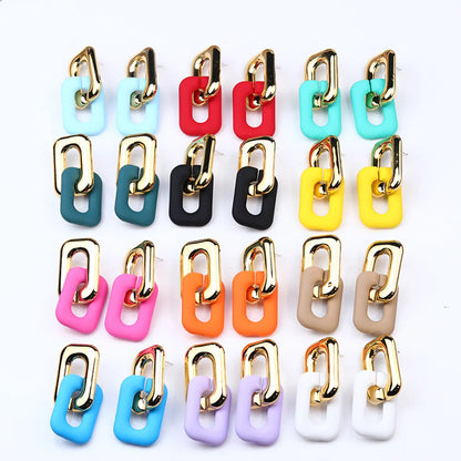 Fashion Geometric Arylic Stoving Varnish Unisex Drop Earrings 1 Pair