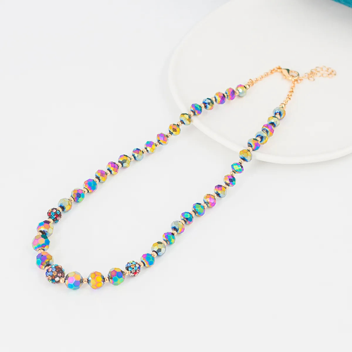 Fashion Geometric Beaded Artificial Crystal Gold Plated Women'S Necklace 1 Piece