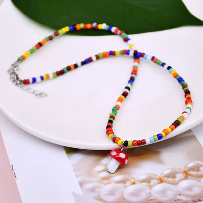 Fashion Geometric Beaded No Inlaid Pendant Necklace