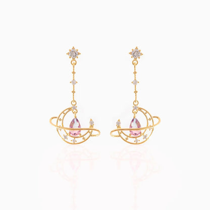 Fashion Geometric Brass Ear Studs Gem Copper Earrings