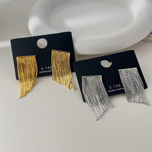 Fashion Geometric Brass Plating Drop Earrings 1 Pair