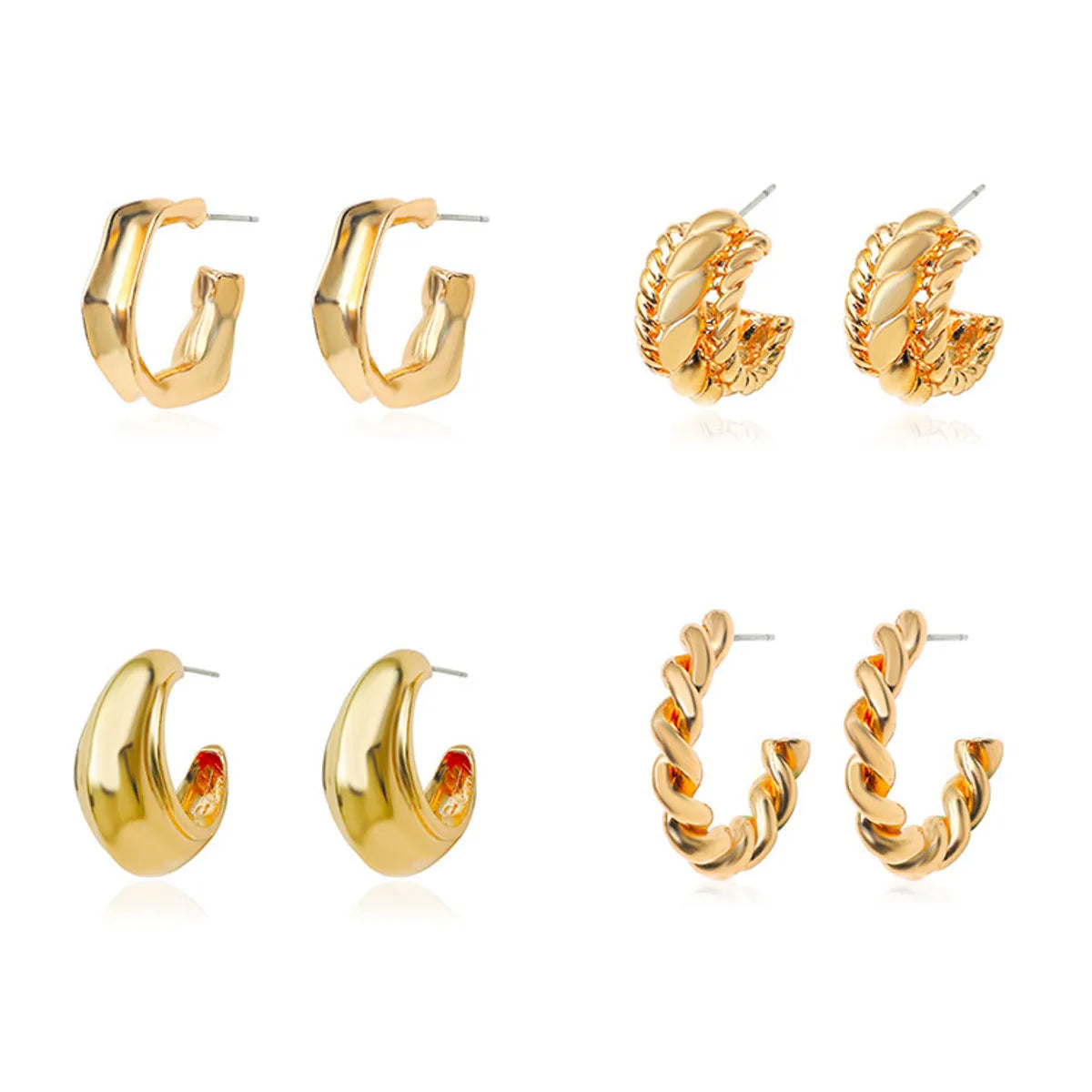 Fashion Geometric C-shaped Alloy Earrings