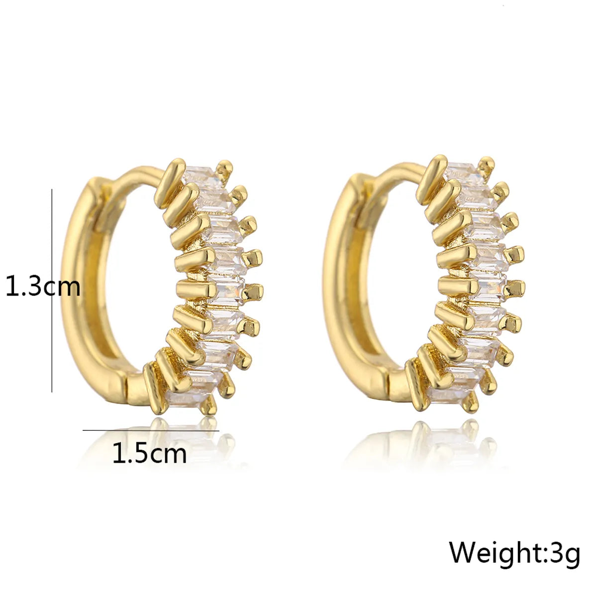 Fashion Geometric Circle Copper Gold-plated Micro Inlaid Zircon Earrings