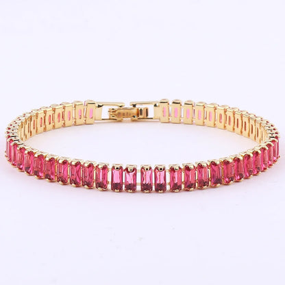 Fashion Geometric Copper Zircon Bracelets In Bulk