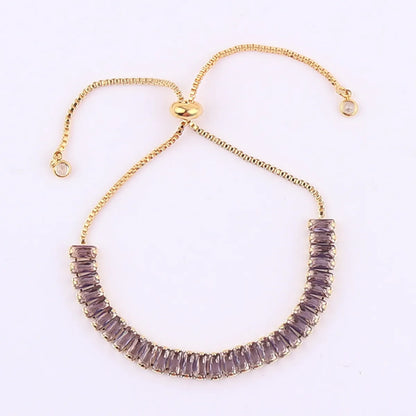 Fashion Geometric Copper Zircon Bracelets In Bulk