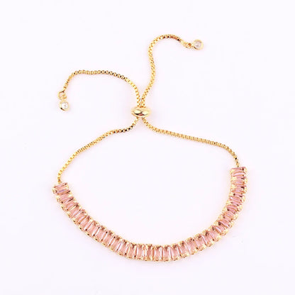 Fashion Geometric Copper Zircon Bracelets In Bulk