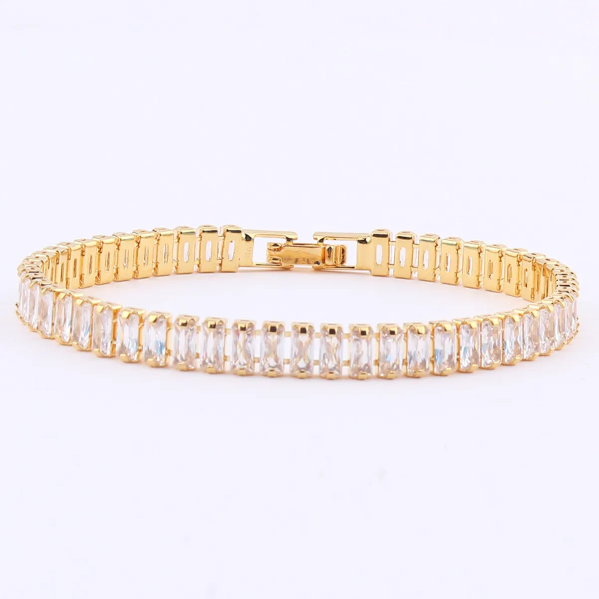 Fashion Geometric Copper Zircon Bracelets In Bulk