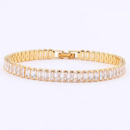 Fashion Geometric Copper Zircon Bracelets In Bulk