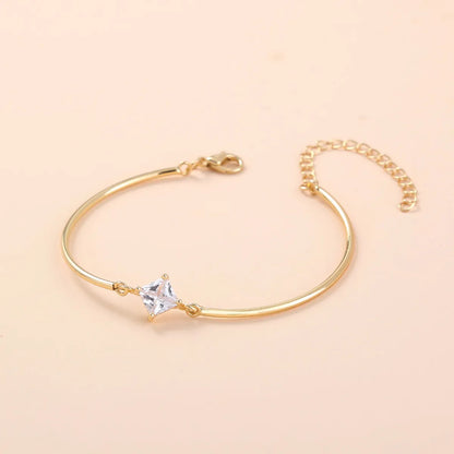 Fashion Geometric Copper Zircon Bracelets In Bulk