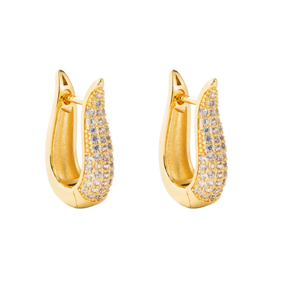 Fashion Geometric Copper Gold-plated Micro-inlaid Zircon Earrings