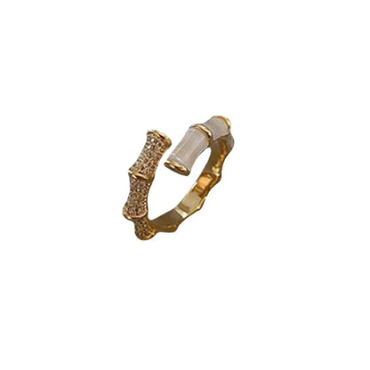 Fashion Geometric Copper Inlay Open Ring 1 Piece