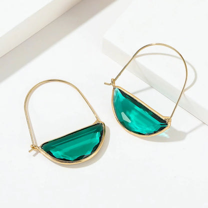 Fashion Geometric Copper Plating Hollow Out Artificial Crystal Earrings 1 Pair