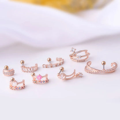 Fashion Geometric Plating Inlay Copper Zircon Ear Studs