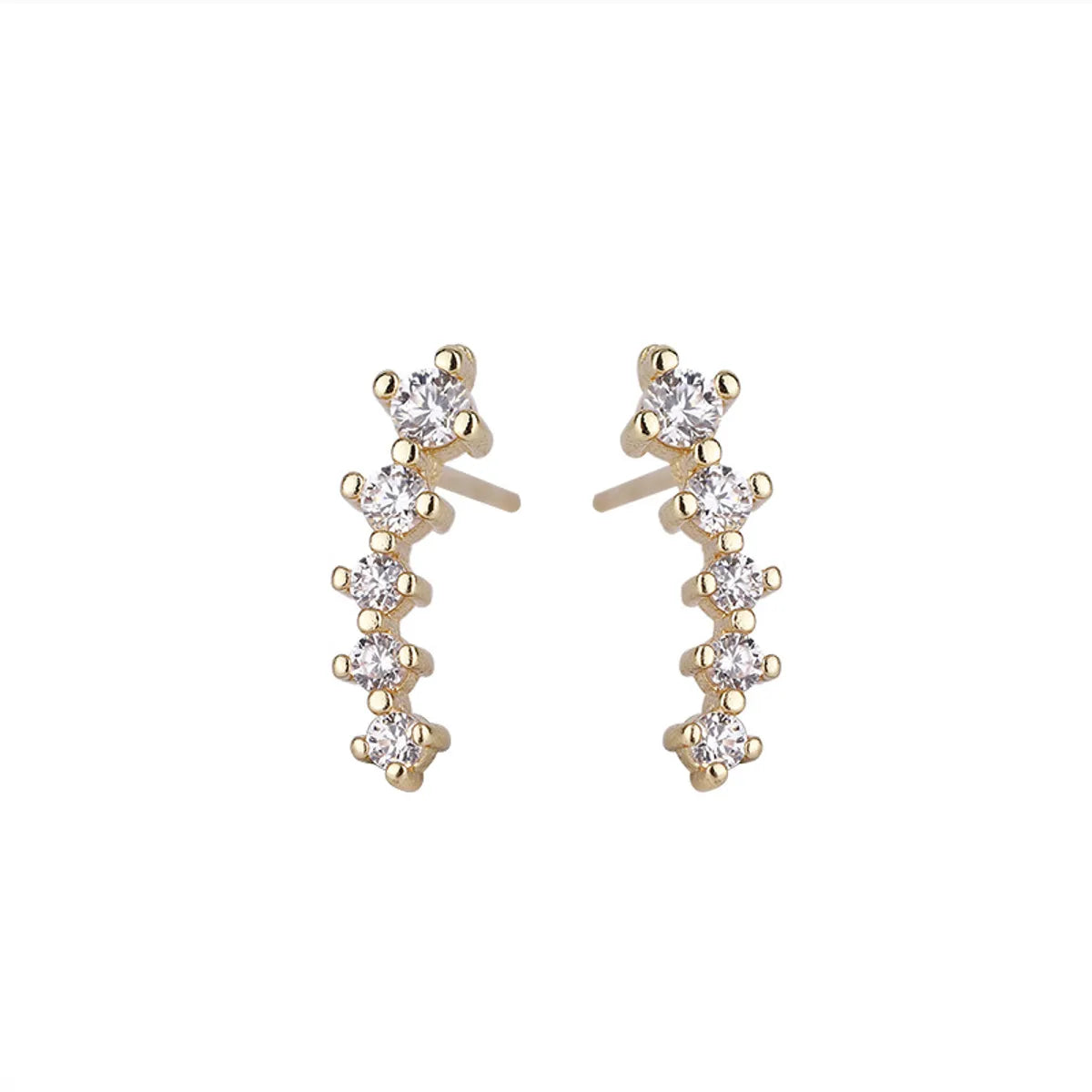 Fashion Geometric Copper Plating Zircon Ear Studs 1 Pair