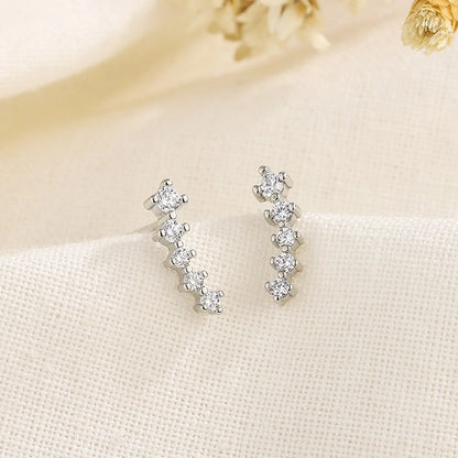 Fashion Geometric Copper Plating Zircon Ear Studs 1 Pair