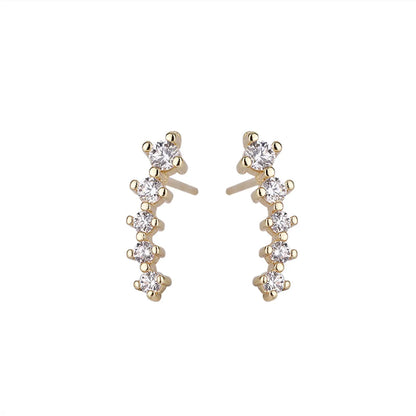 Fashion Geometric Copper Plating Zircon Ear Studs 1 Pair