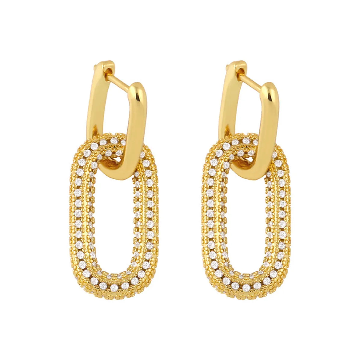 Fashion Geometric Copper Plating Zircon Earrings 1 Pair