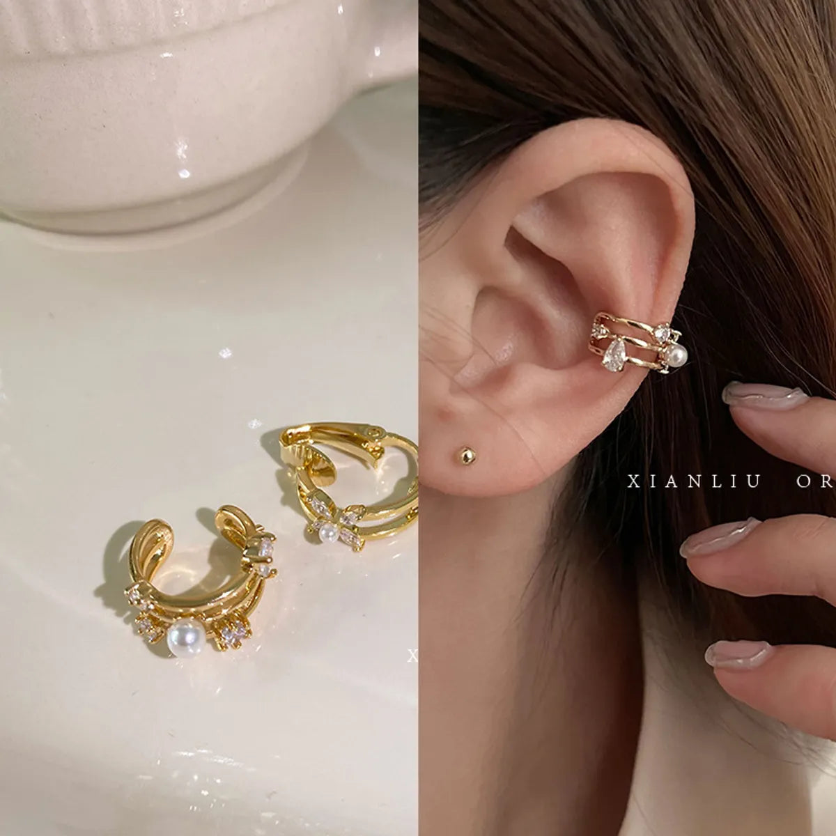 Fashion Geometric Copper Plating Zircon Earrings 1 Pair