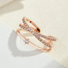 Fashion Geometric Copper Plating Zircon Open Ring