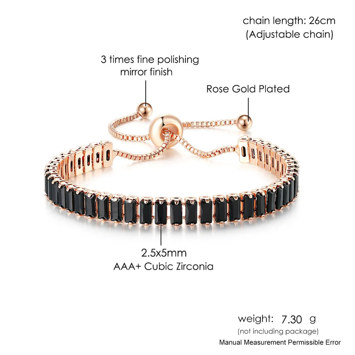 Fashion Geometric Copper Zircon Bracelets