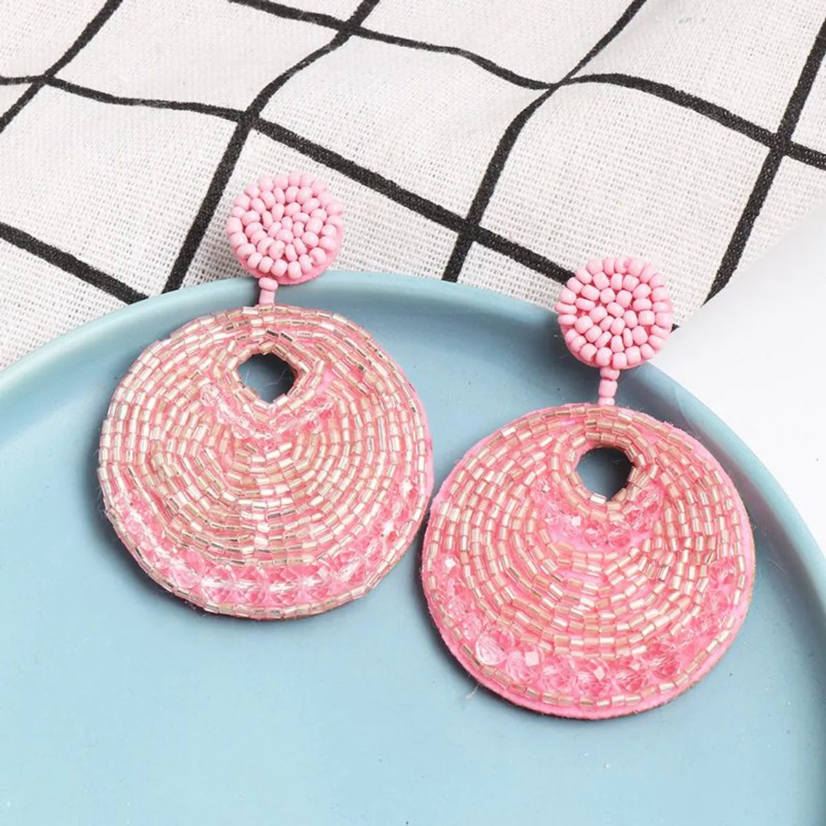 Fashion Geometric Imitated Crystal Rice Beads National Wind Earrings Nhjj139827