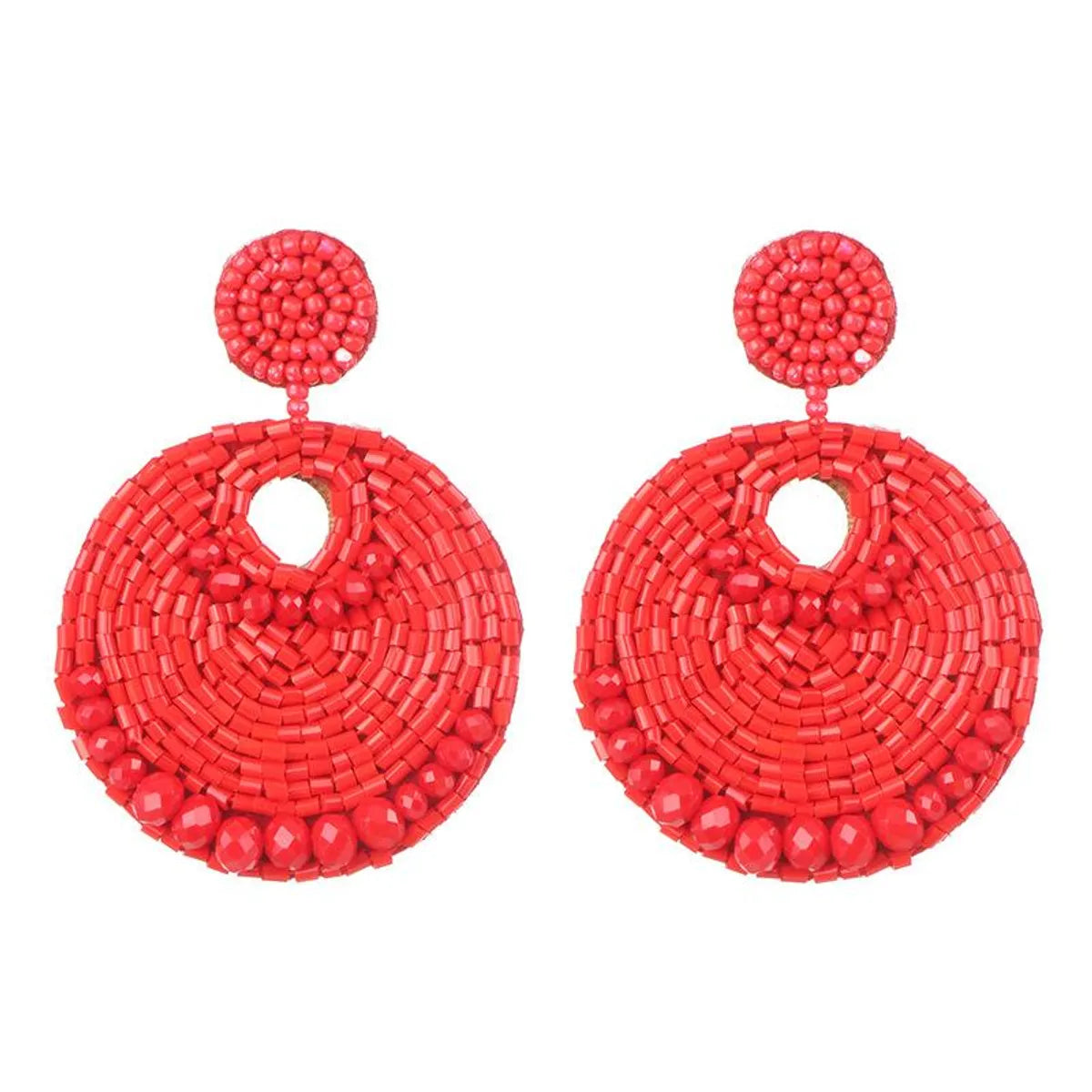 Fashion Geometric Imitated Crystal Rice Beads National Wind Earrings Nhjj139827