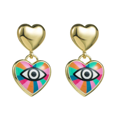 Fashion Geometric Devil's Eye Alloy Enamel Women's Drop Earrings 1 Pair