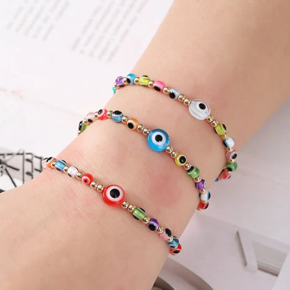 Fashion Geometric Devil's Eye Resin Rope Women's Bracelets 1 Set