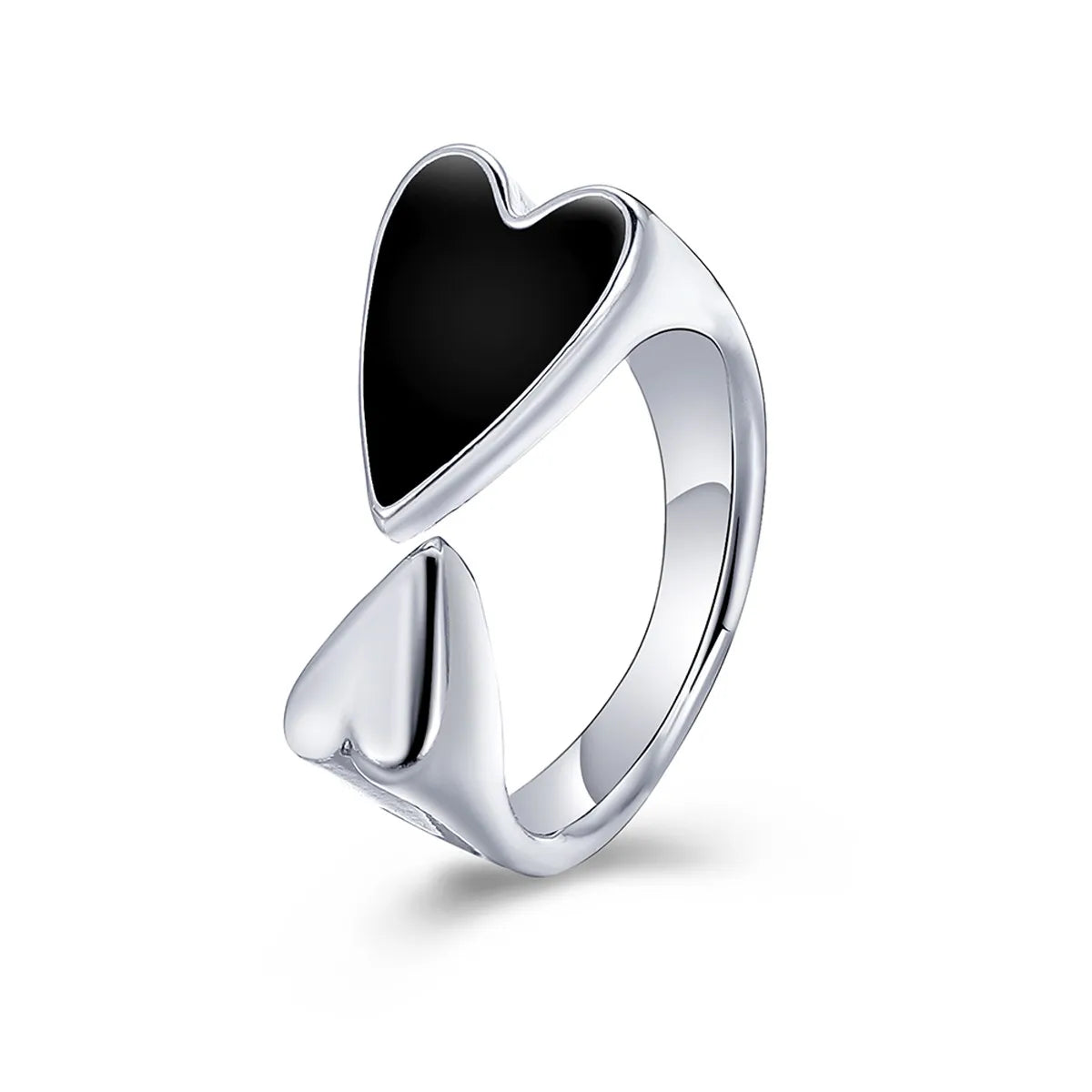 Fashion Geometric Heart Shape Alloy Plating Open Ring