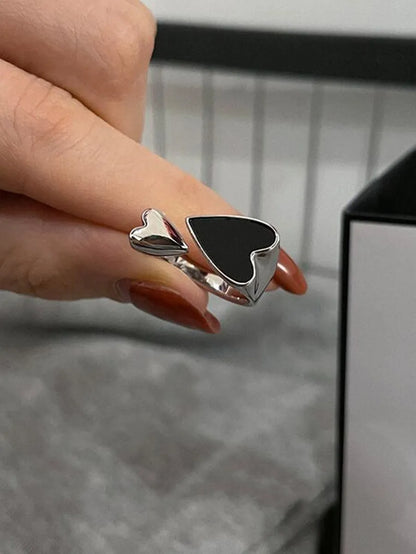 Fashion Geometric Heart Shape Alloy Plating Open Ring