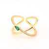 Fashion Geometric Heart Shape Flower Copper Open Ring Inlaid Zircon Copper Rings