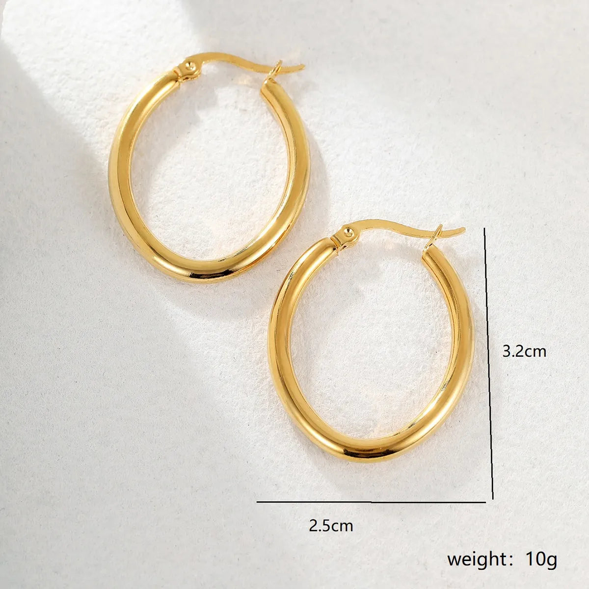 1 Pair Fashion Geometric Heart Shape Plating Stainless Steel 18k Gold Plated Earrings