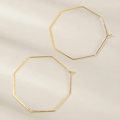 Fashion Geometric Hexagon Earrings Creative Alloy Hoop Earrings