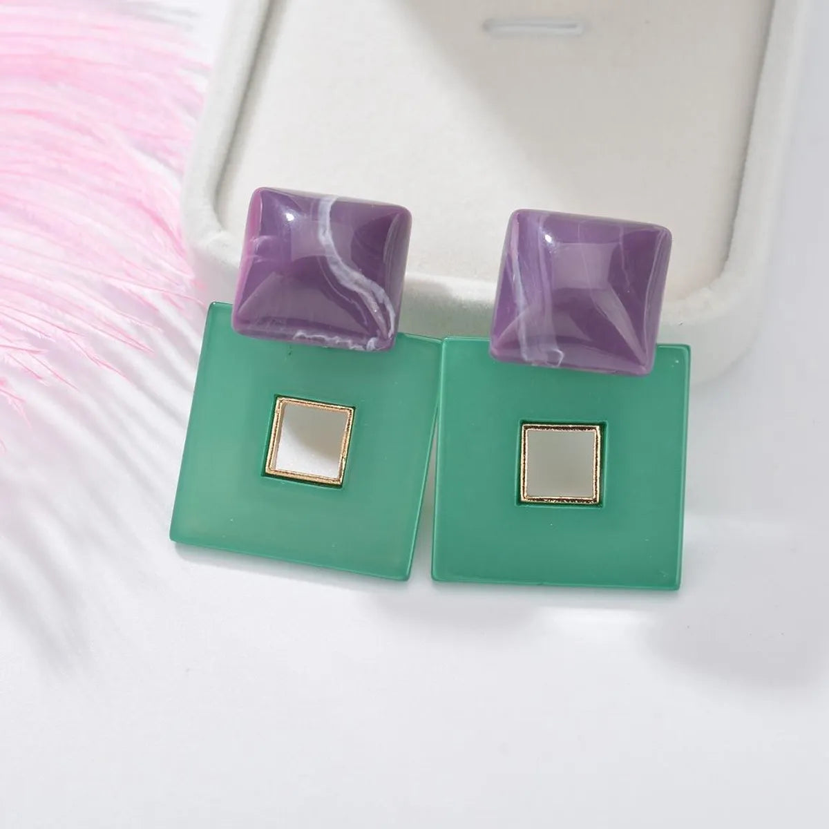 Fashion Geometric Hollow Acrylic Color Variety Earrings Nhbq146573