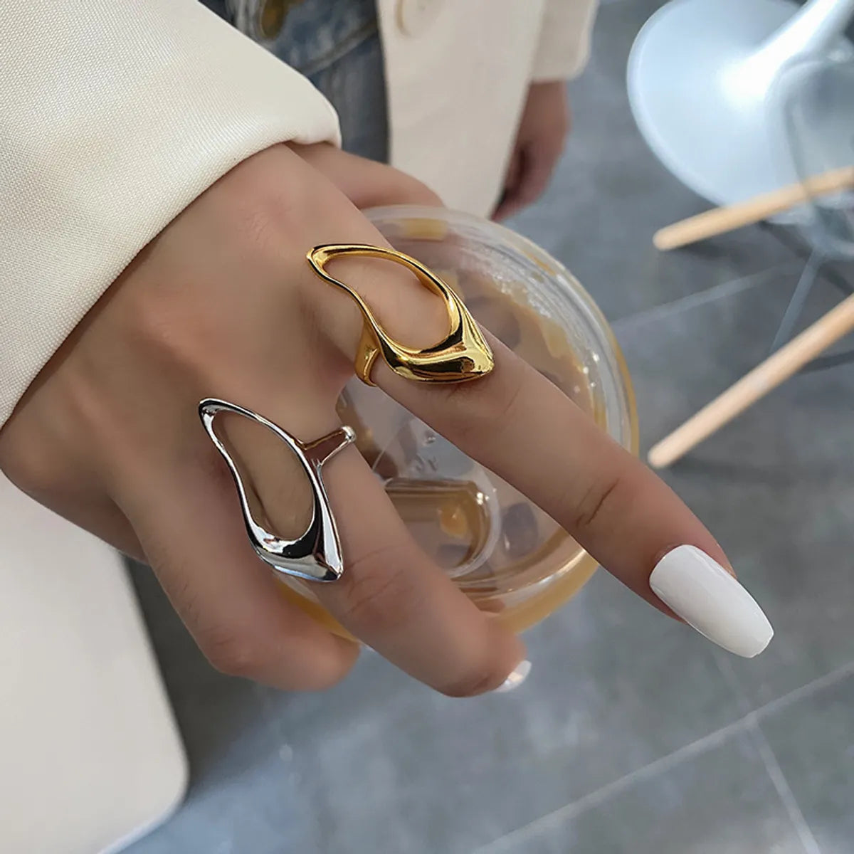 Fashion Geometric Irregular Simple Hollow Ring