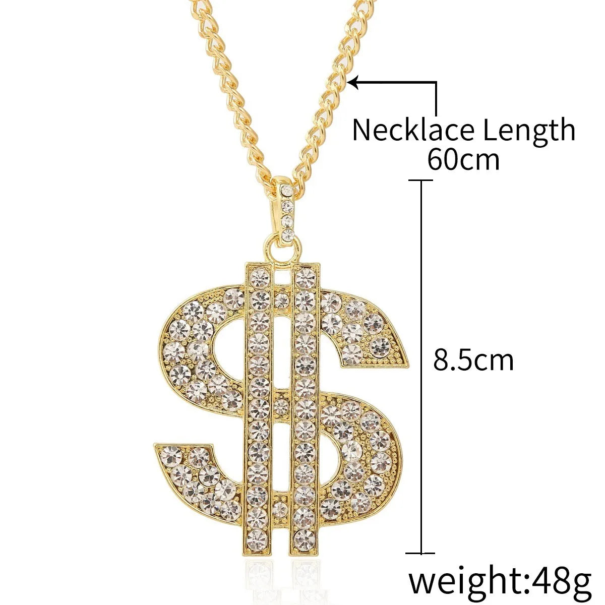 Fashion Geometric Letter Alloy Plating Metal Rhinestones Unisex Necklace 1 Piece