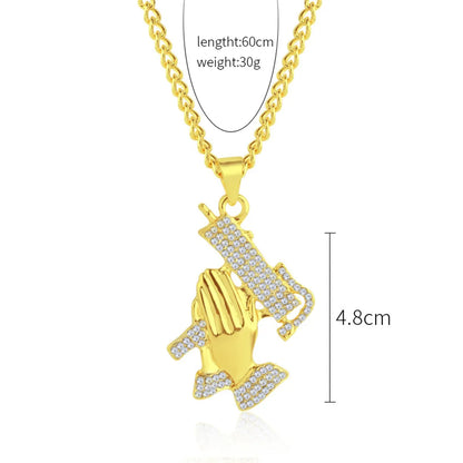 Fashion Geometric Letter Alloy Plating Metal Rhinestones Unisex Necklace 1 Piece