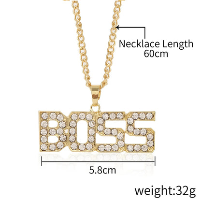 Fashion Geometric Letter Alloy Plating Metal Rhinestones Unisex Necklace 1 Piece