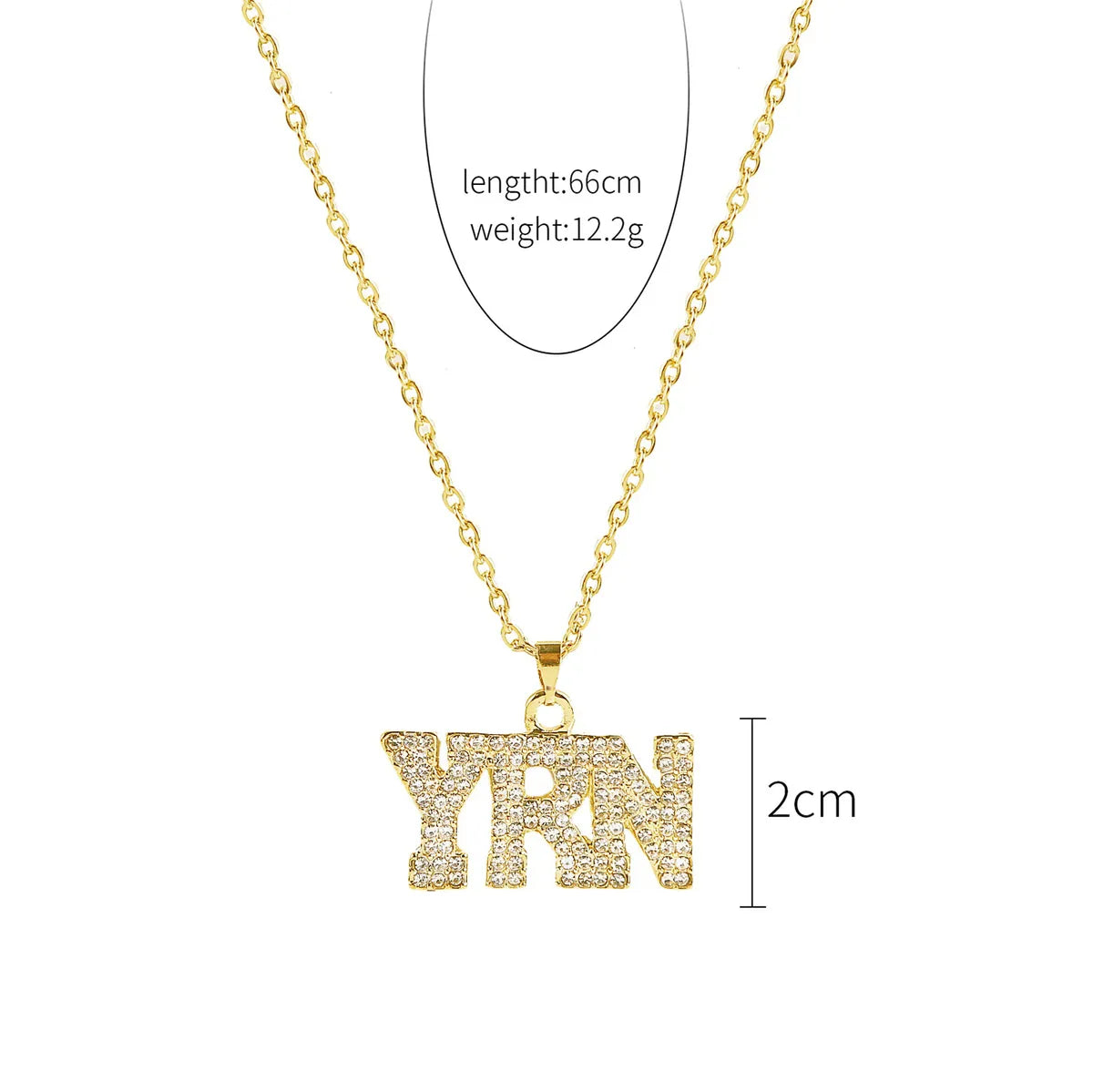 Fashion Geometric Letter Alloy Plating Metal Rhinestones Unisex Necklace 1 Piece