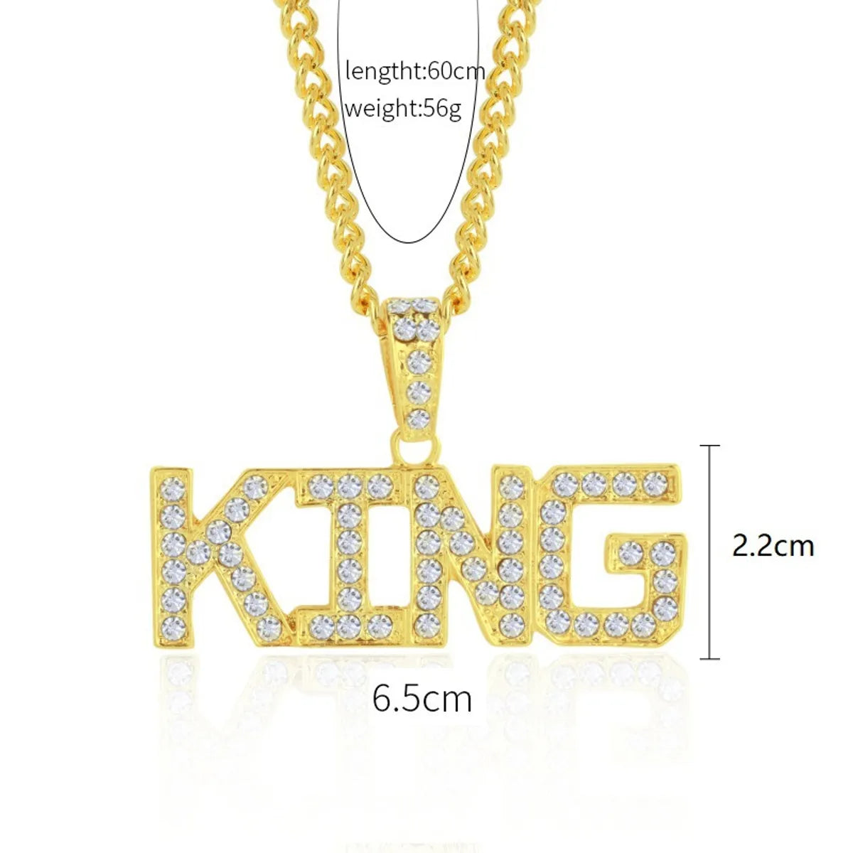 Fashion Geometric Letter Alloy Plating Metal Rhinestones Unisex Necklace 1 Piece