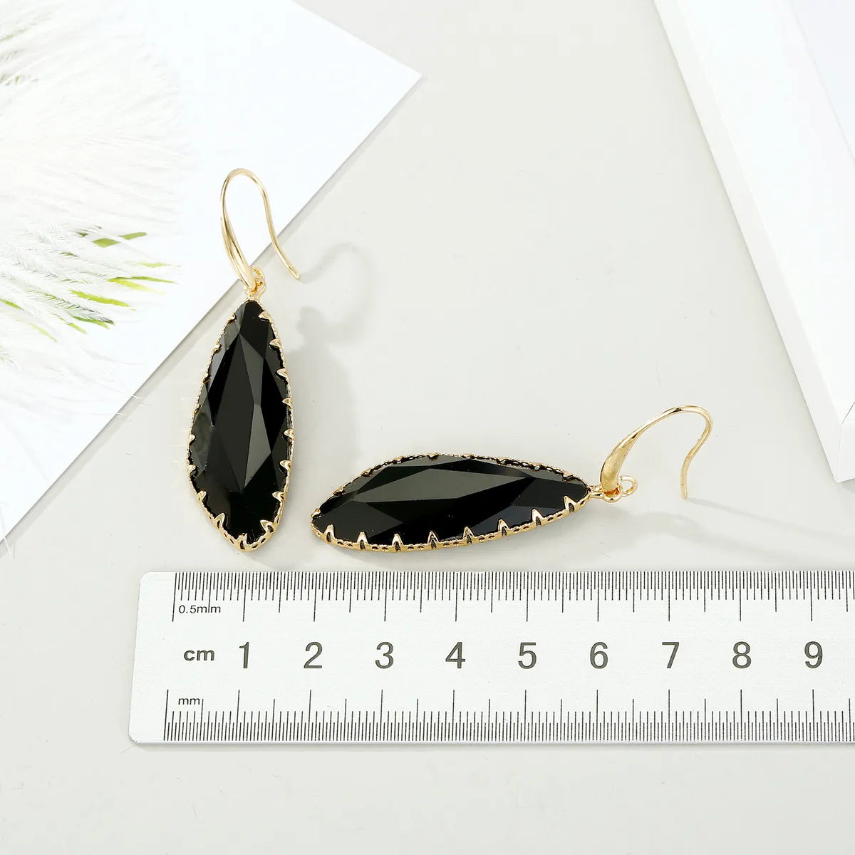 Fashion Geometric Long Water Drop Crystal Earrings