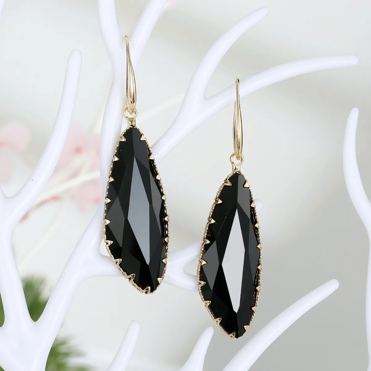 Fashion Geometric Long Water Drop Crystal Earrings