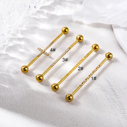 Fashion Geometric Metal Inlaid Zircon Ear Studs 1 Piece