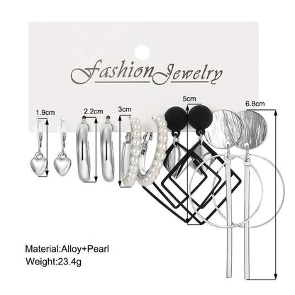 Fashion Geometric Metal Plating Inlay Artificial Pearls Rhinestones Women's Earrings