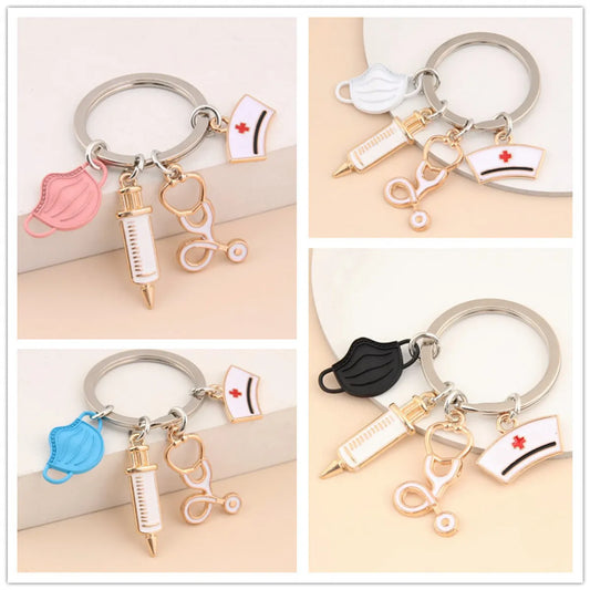 Fashion Geometric Metal Plating Keychain