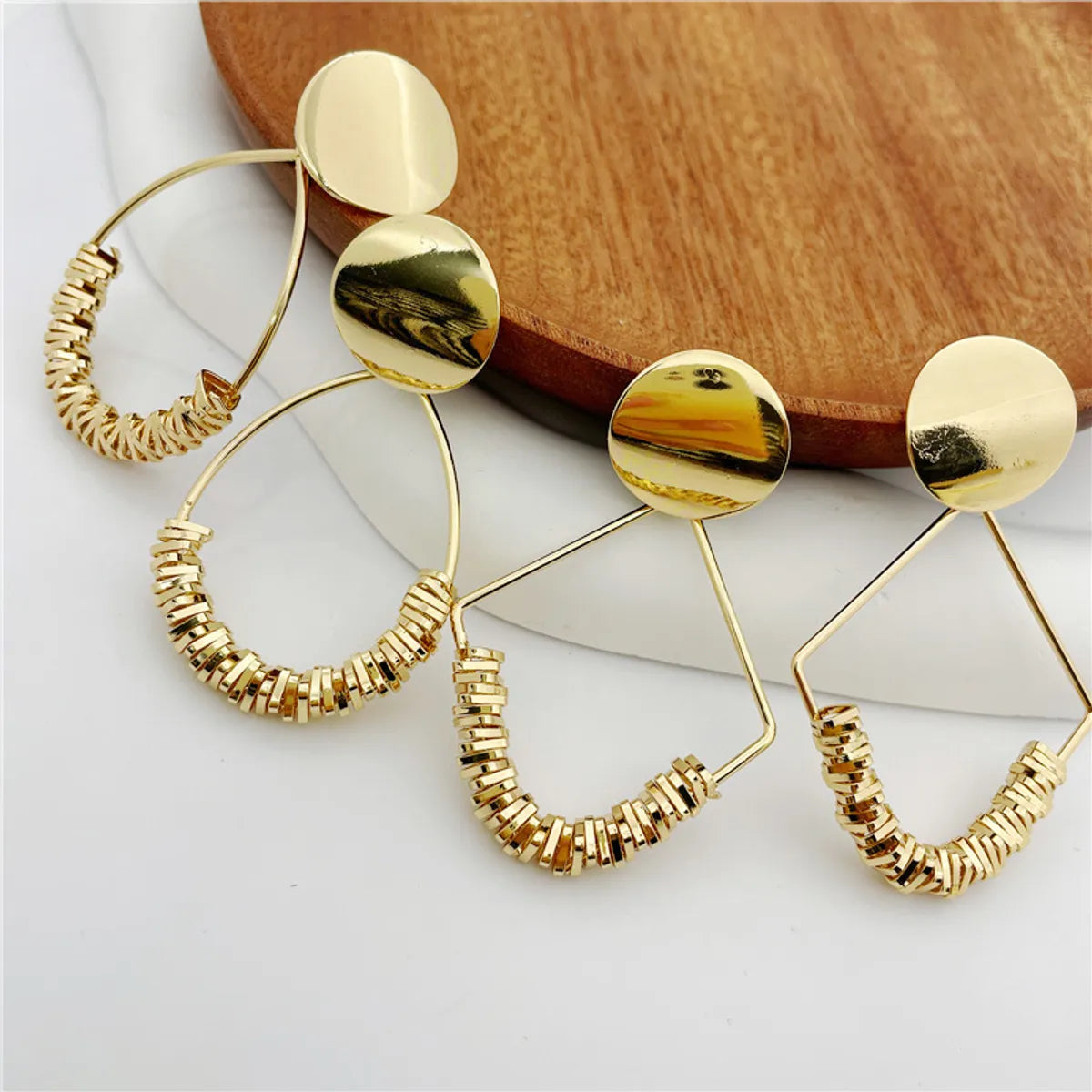 Fashion Geometric Metal Plating Women's Earrings 1 Pair