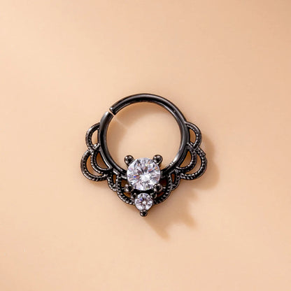 Fashion Geometric Metal Plating Zircon Nose Ring 1 Piece