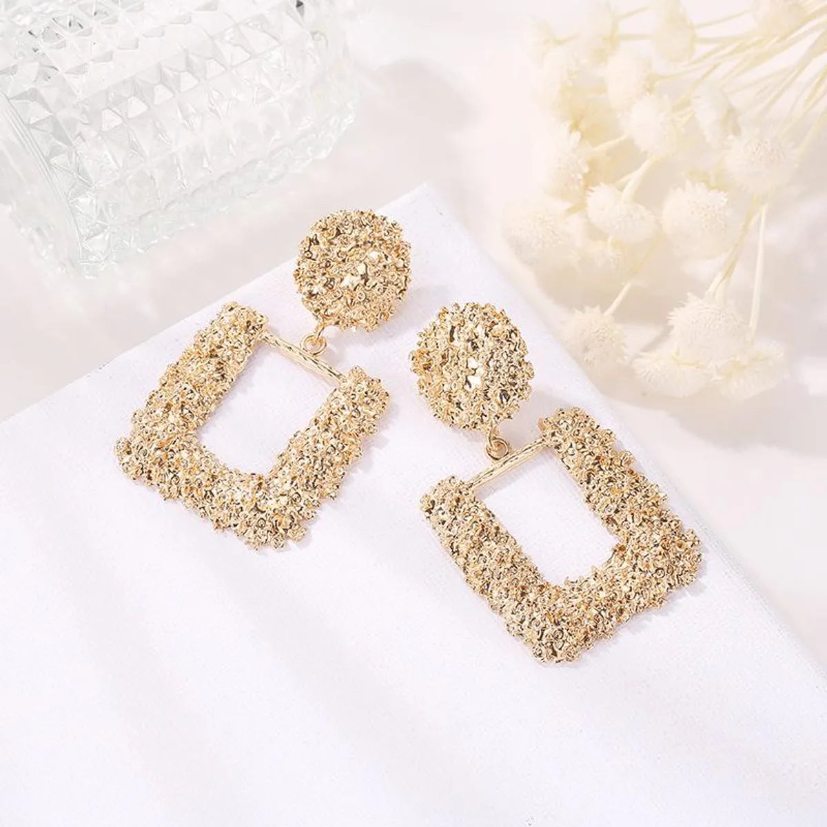 Fashion Geometric Metal Square Earrings Nhdp145157